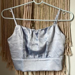 Satin Cropped Tank Top